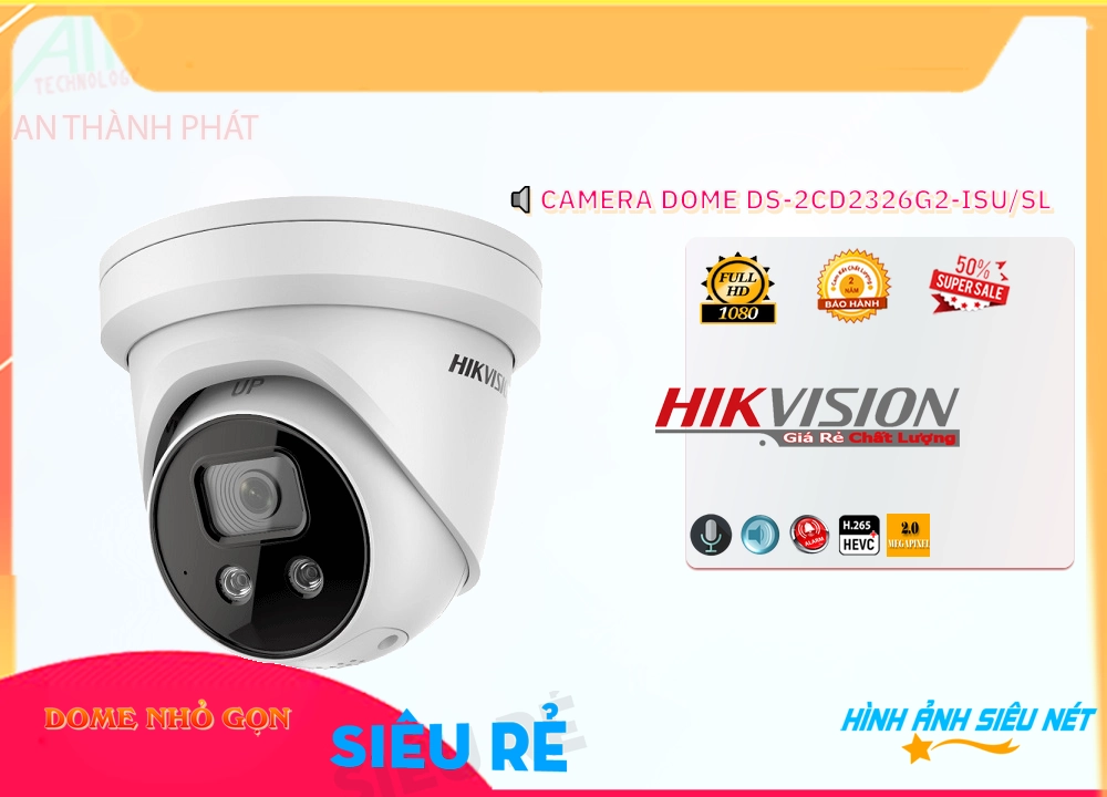 Camera Hikvision DS,2CD2326G2,ISU/SL,DS 2CD2326G2 ISU SL,Giá Bán DS,2CD2326G2,ISU,SL sắc nét Hikvision
