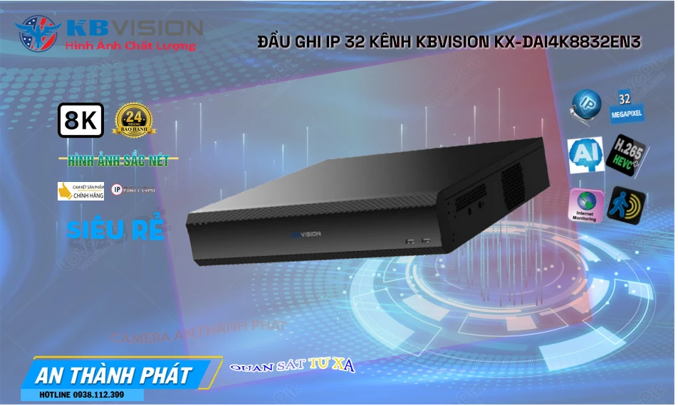 Đầu Thu KTS  KBvision KX-DAi4K8832EN3 Thiết kế Đẹp