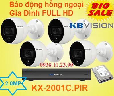 KX-2001C.PIR ,camera báo động hồng ngoại , Bộ camera báo động hồng ngoại dùng Gia Đình FULL HD  , camera báo động , 2001C.PIR