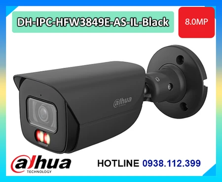 camera dahua dh-ipc-hfw3849e-as-il-black, camera bullet dahua 8mp, camera dahua smart dual light, camera ip dahua có mic, camera dahua ip67 ngoài trời