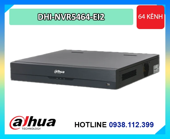 đầu ghi Dahua DHI-NVR5464-EI2, đầu ghi hình IP 64 kênh Dahua, đầu ghi camera AI Dahua, đầu ghi WizSense Dahua, đầu ghi camera 64 kênh chính hãng