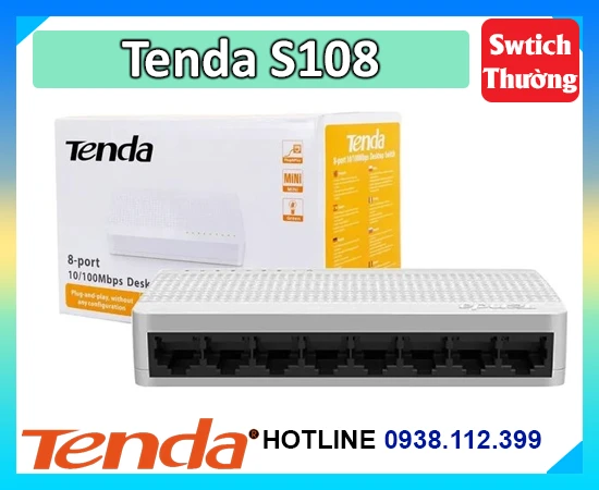 Lắp đặt camera Switch 100Mbps 8 port Tenda S108