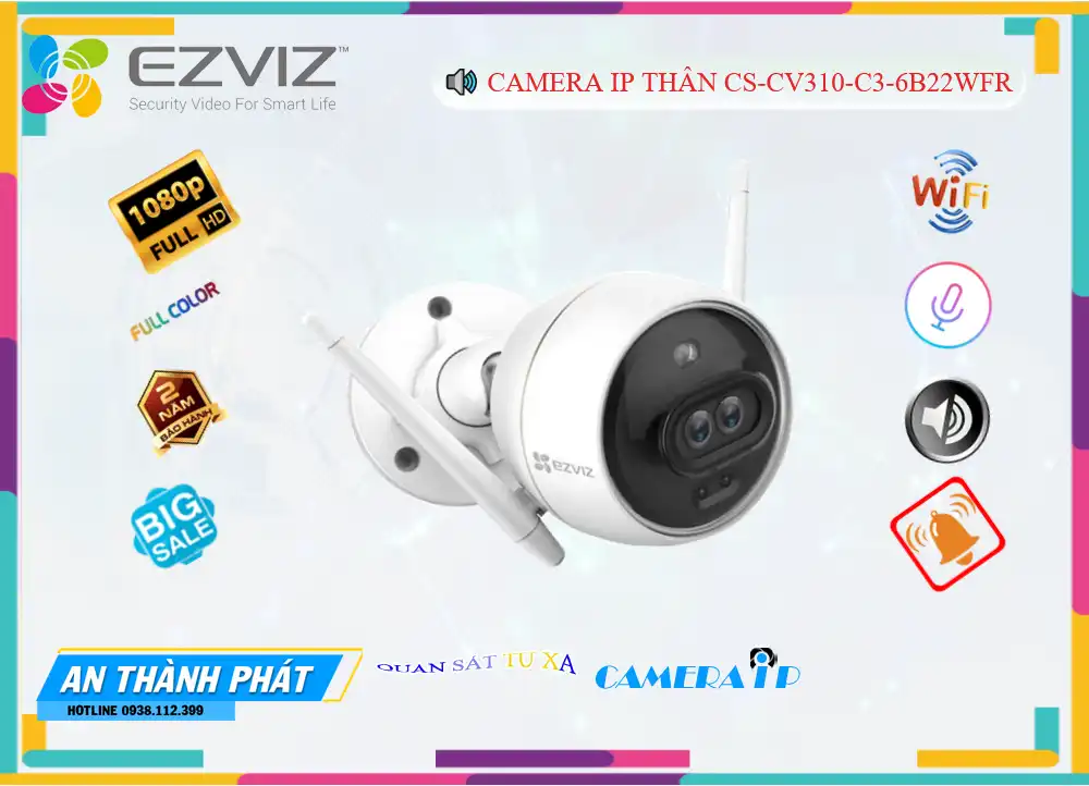 CS-CV310-C3-6B22WFR sắc nét Wifi Ezviz ➠ CS-CV310-C3-6B22WFR sắc nét Wifi Ezviz ➠