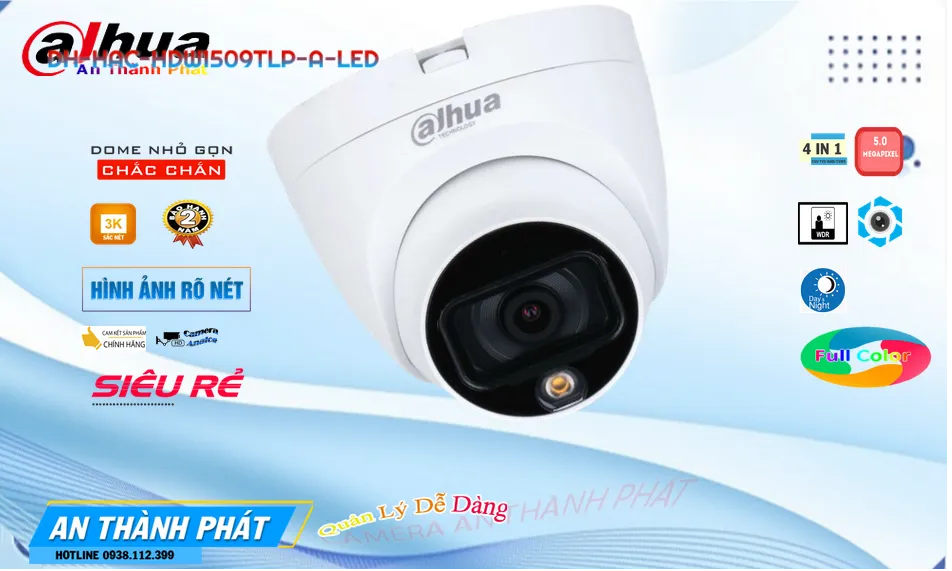 Camera DH-HAC-HDW1509TLP-A-LED Dahua Sắc Nét ✨