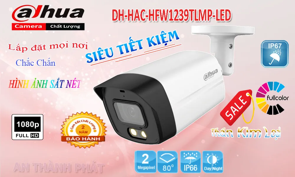 DH-HAC-HFW1239TLMP-LED camera dahua có màu ban đêm sắc nét