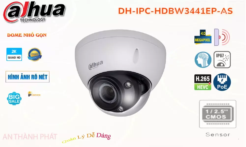 điểm nổi bật của camera ip Dahua DH-IPC-HDBW3441EP-AS