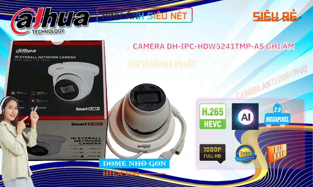 DH-IPC-HDW5241TMP-AS sắc nét Dahua DH-IPC-HDW5241TMP-AS sắc nét Dahua