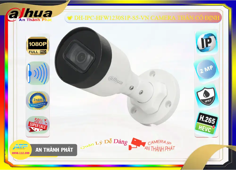 ➠ DH-IPC-HFW1230S1P-S5-VN sắc nét Dahua ➠ DH-IPC-HFW1230S1P-S5-VN sắc nét Dahua