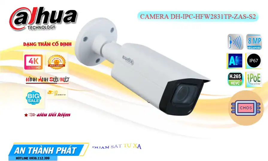 DH-IPC-HFW2831TP-ZAS-S2 sắc nét Dahua