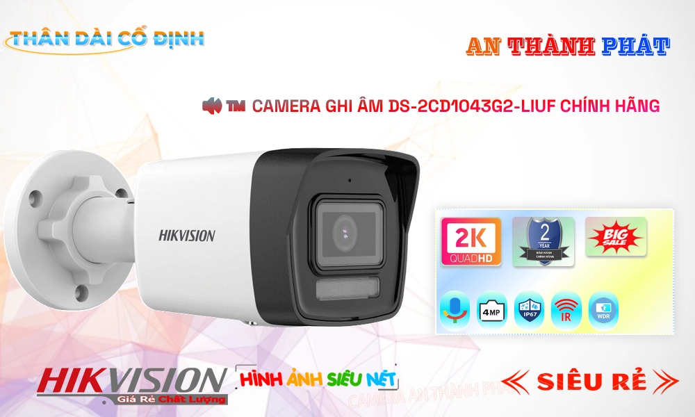 Camera Hikvision DS-2CD1043G2-LIUF Mẫu Đẹp Camera Hikvision DS-2CD1043G2-LIUF Mẫu Đẹp