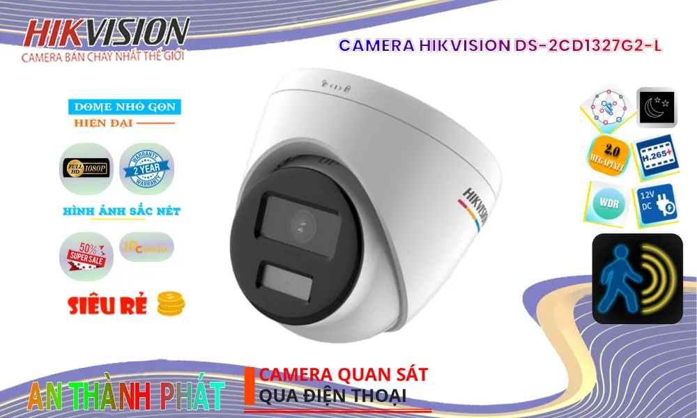 DS-2CD1327G2-L Camera  Hikvision Sắc Nét ❇