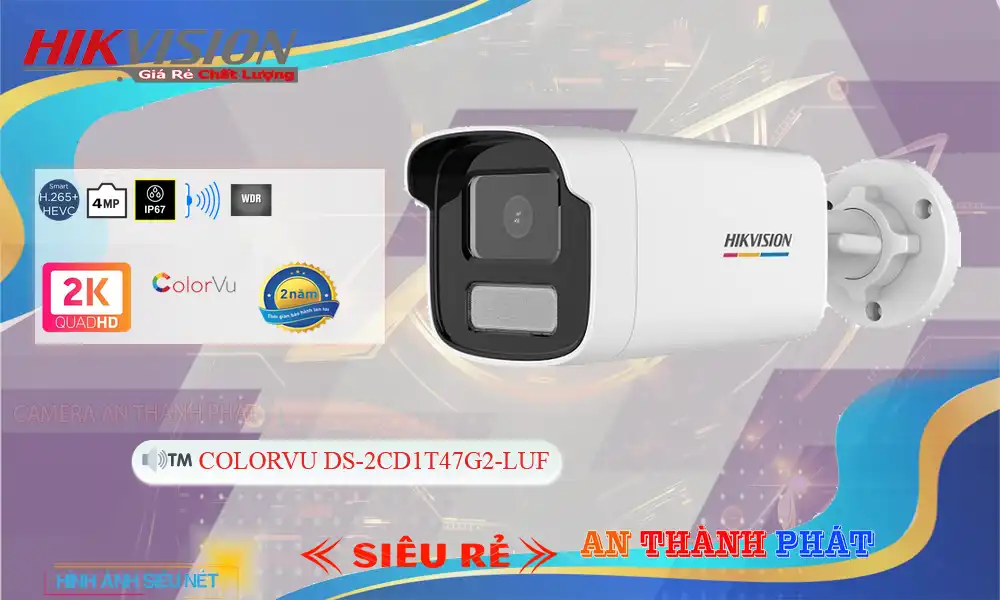 DS-2CD1T47G2-LUF sắc nét Hikvision
