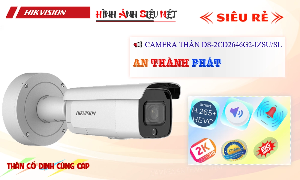 Camera Cấp Nguồ Qua Dây Mạng DS-2CD2646G2-IZSU/SL Đang giảm giá