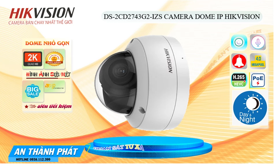 DS-2CD2743G2-IZS Camera An Ninh Hikvision