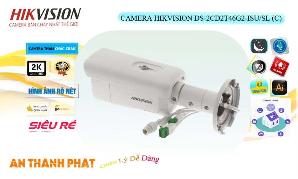 DS-2CD2T46G2-ISU/SL(C) Camera An Ninh Hikvision ✨