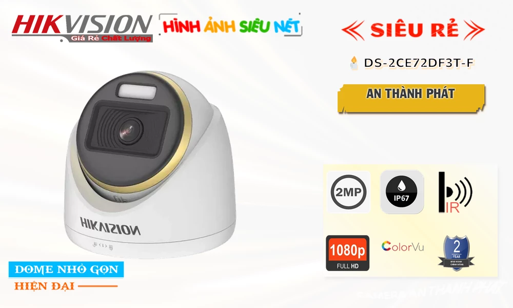 Camera  Hikvision Sắc Nét DS-2CE72DF3T-F ✪