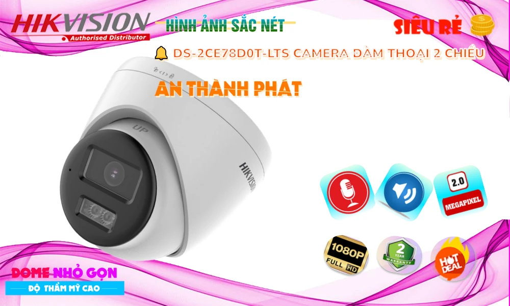 DS-2CE78D0T-LTS HD Anlog Chức năng chuyên dụng Tích hợp Mic và Loa , hỗ trợ đàm thoại 2 chiều Camera Giám Sát Đang giảm giá DS-2CE78D0T-LTS HD Anlog Chức năng chuyên dụng Tích hợp Mic và Loa , hỗ trợ đàm thoại 2 chiều Camera Giám Sát Đang giảm giá