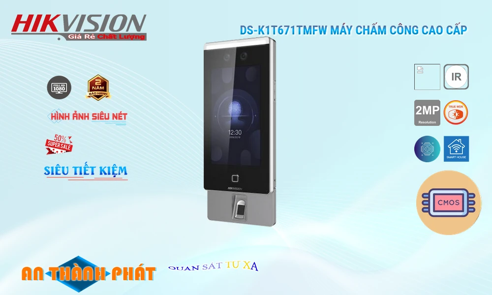 Máy Kiểm Soát Vào Ra  DS-K1T671TMFW