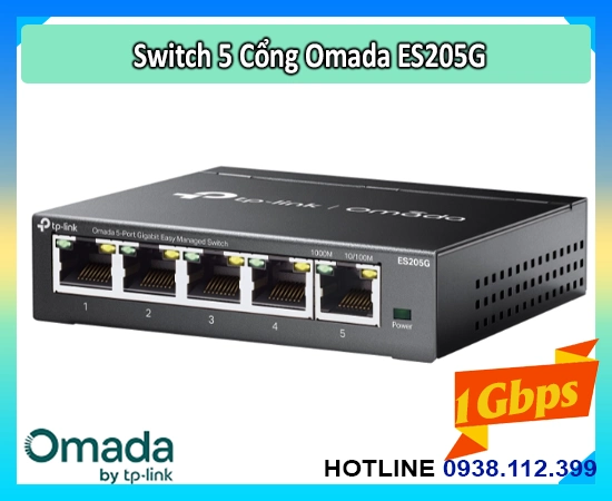 Switch Omada ES205G, Bộ chia mạng ES205G, Switch 5 cổng ES205G, Omada ES205G Gigabit, Switch quản lý ES205G, TP Link ES205G, Switch PoE Omada ES205G