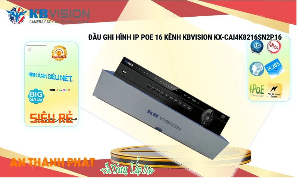 Đầu Ghi  KBvision Sắc Nét KX-CAi4K8216SN2P16