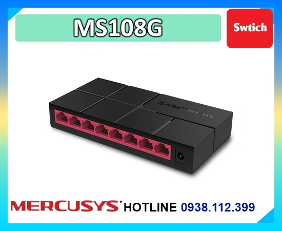 switch 8 cổng Mercusys MS108G, bộ chia mạng MS108G, switch gigabit MS108G, switch để bàn MS108G, chia mạng 8 port MS108G, hub Mercusys MS108G, switch MS108G