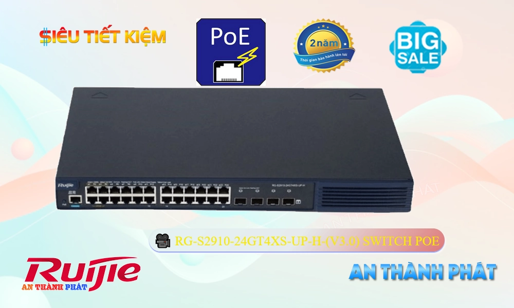 Switch chia mạng  Hãng Ruijie RG-S2910-24GT4XS-UP-H(V3.0)