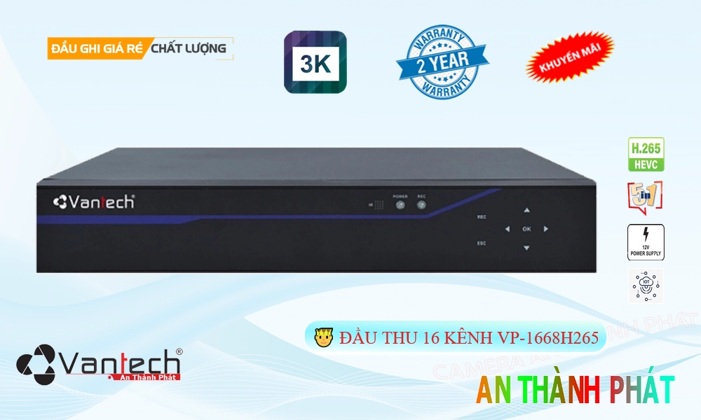 VP-1668H265 Đầu Ghi VanTech VP-1668H265 Đầu Ghi VanTech