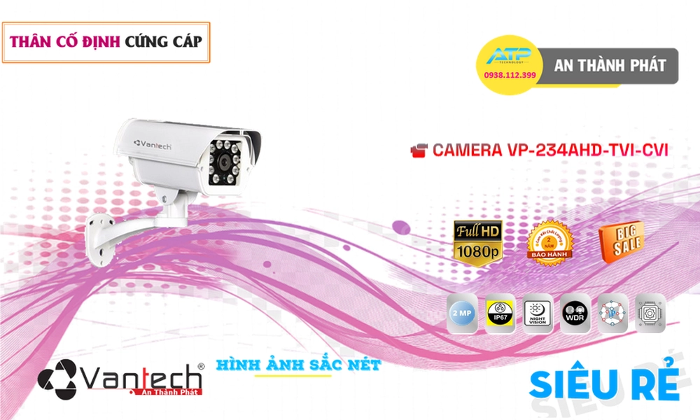 Camera VanTech VP-234AHD/TVI/CVI Tiết Kiệm