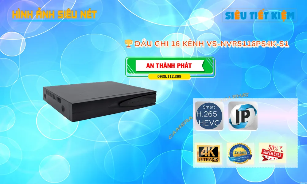 Đầu ghi Visioncop VS-NVR5116PS4K-S1