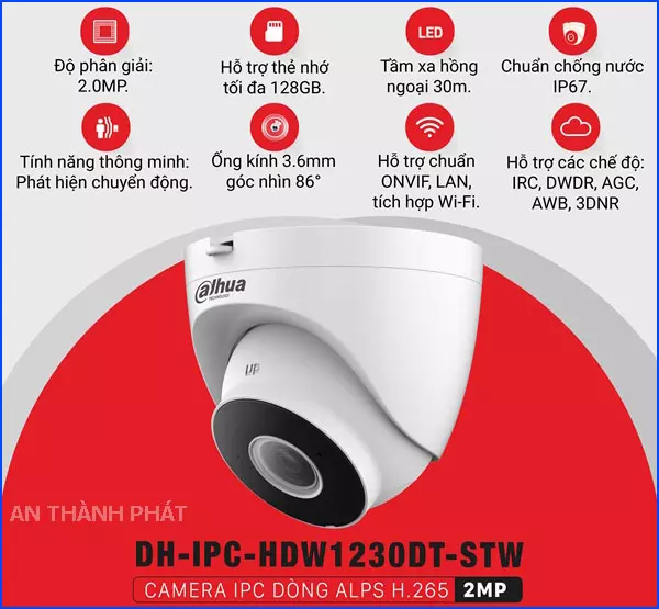 Camera dahua DH-IPC-HDW1230DT-STW