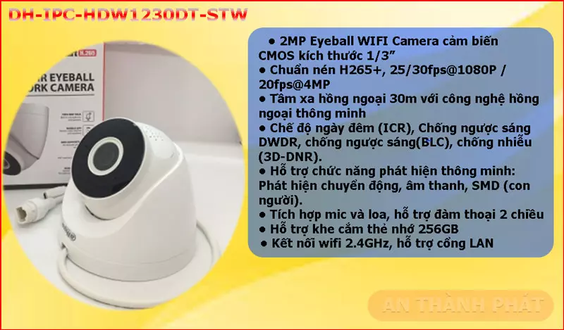 Camera dahua DH-IPC-HDW1230DT-STW