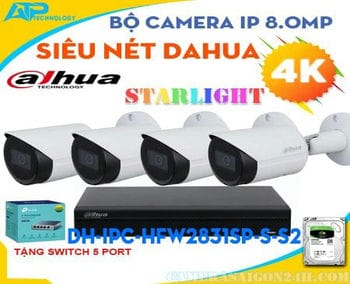  Camera Dahua PC-HDW2831TP-AS-S2 là dòng Lite có hỗ trợ công nghệ Starlight với độ nhạy sáng cực thấp, tích hợp chuẩn ghi hình H265+ giúp giảm băng thông lưu trữ một cách hiệu quả. Ngoài ra với camera 8.0 Megapixel cho hình ảnh quan sát chất lượng Ultra HD 8MP