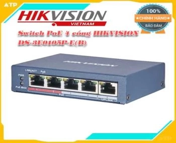 Lắp đặt camera tân phú Switch PoE 4 cổng HIKVISION DS-3E0105P-E(B)