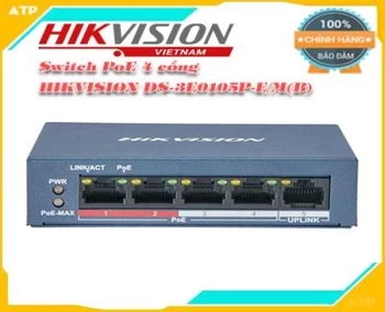Lắp đặt camera tân phú Switch PoE 4 cổng HIKVISION DS-3E0105P-E/M(B)