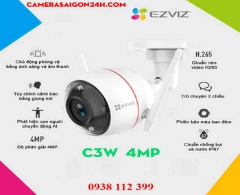 Lắp đặt camera tân phú CS-C3W 4MP Camera Wifi Ezviz